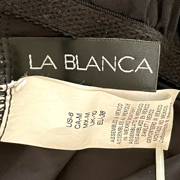 Sexy LA BLANCA One Piece Black Bathing Suit Rushed Swimsuit for Women - Picture 7 of 7